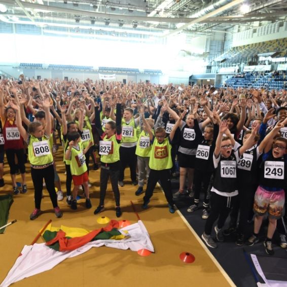 Youngsters enjoy the Legacy Games at the Emirates.