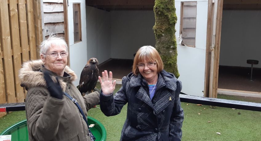 Tenants visited Loch Lomond bird of prey centre