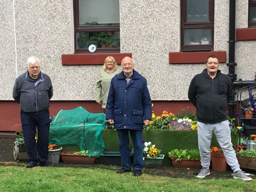Residents set up a community garden in Riddrie