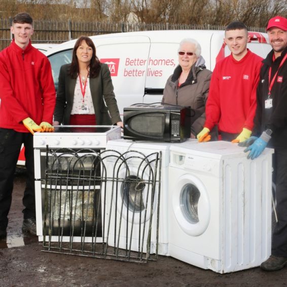 GHA's environmental teams at Lyoncross in Pollok, recycle scrap metal to raise money for charity