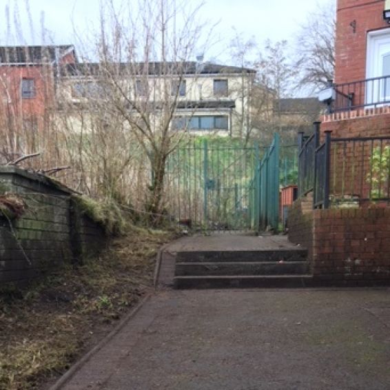 Castlemilk path and stairs after