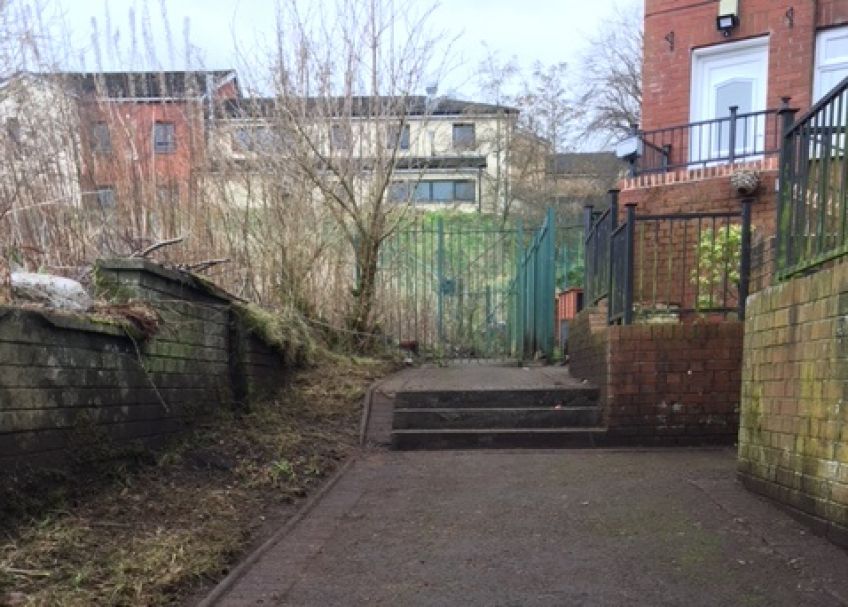 Castlemilk path and stairs after