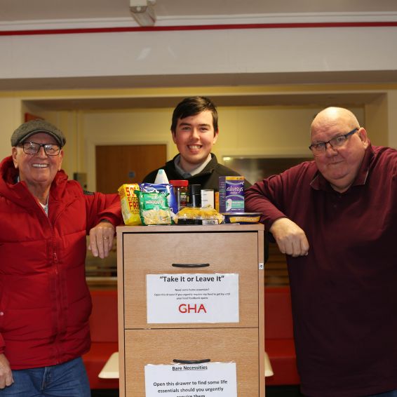 tenants and staff set up a foodbank in GHA Barmulloch office