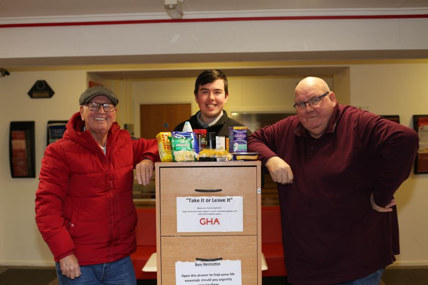 tenants and staff set up a foodbank in GHA Barmulloch office
